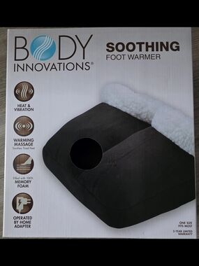 Body Innovations Soothing Foot Warmer - Black with White Lining